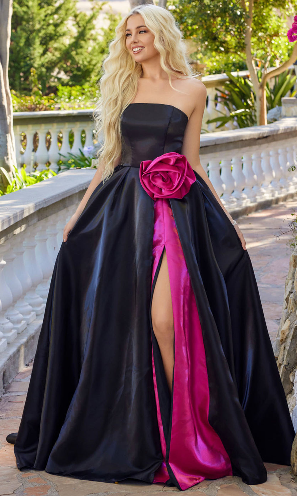 Juliet Dresses JT2733H - Long Silk Satin A-Line Dress