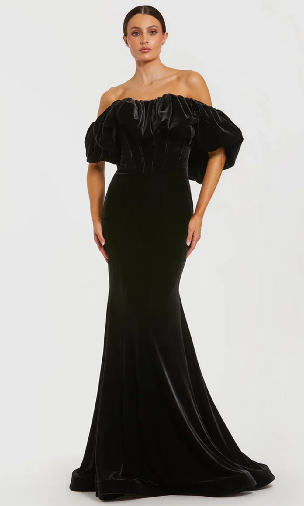 mac duggal mermaid dress Mac Duggal 79252 Lace Satin Mermaid Gown Mydressline