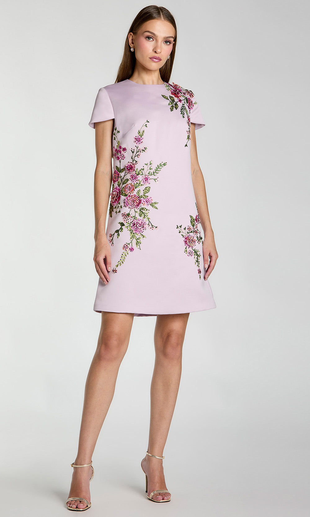 short dress in embroidered fabric Meet Me in Paradise White Multi Floral Embroidered Cotton Mini Dress