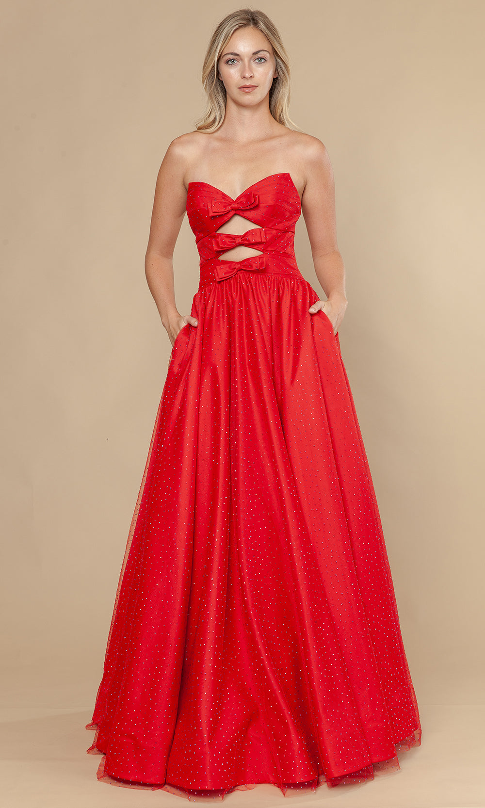 party wear a line dresses A-Line/Princess Cocktail Dress Strapless Sleeveless Party Dress Tulle main image 1