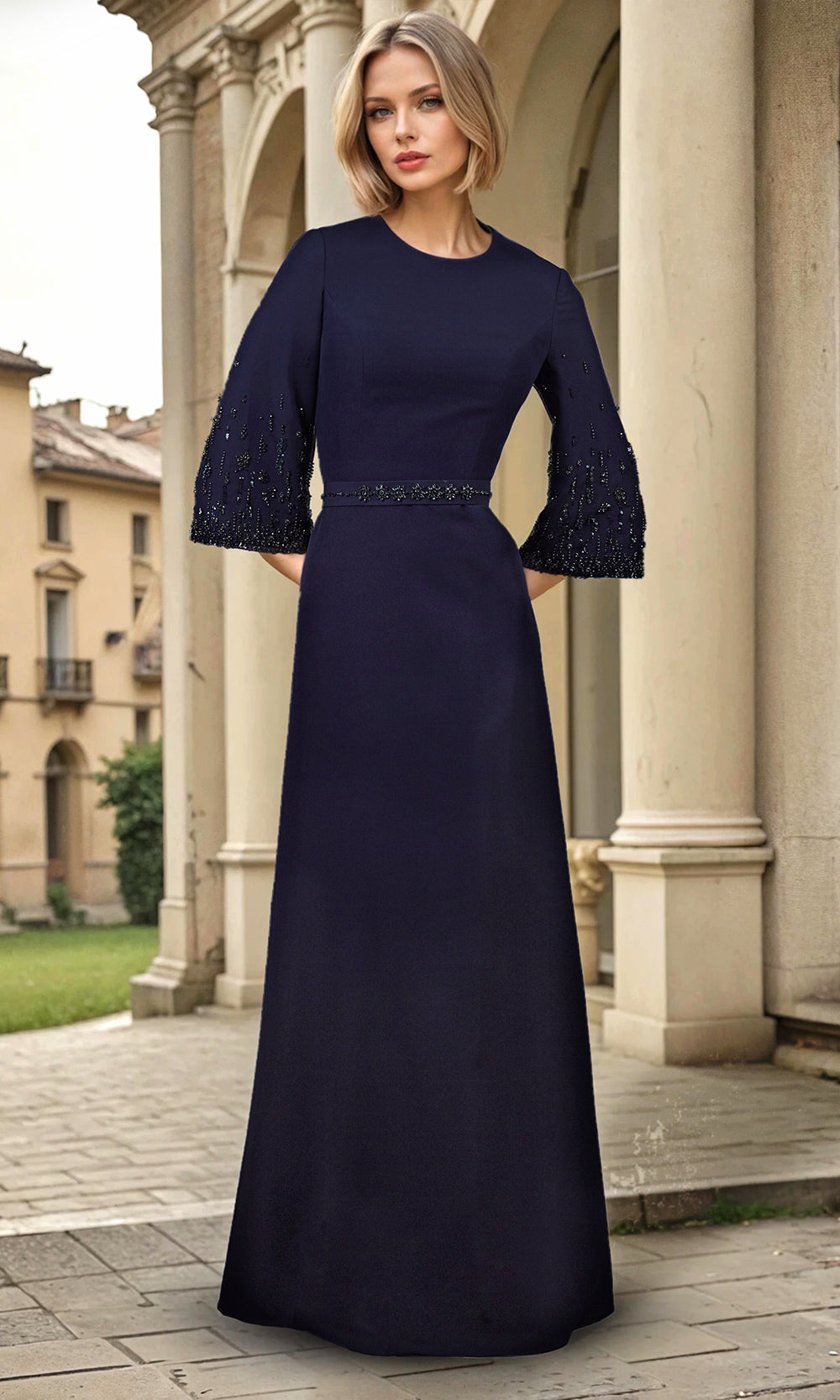 Janique 2510 - Long A-line Dress