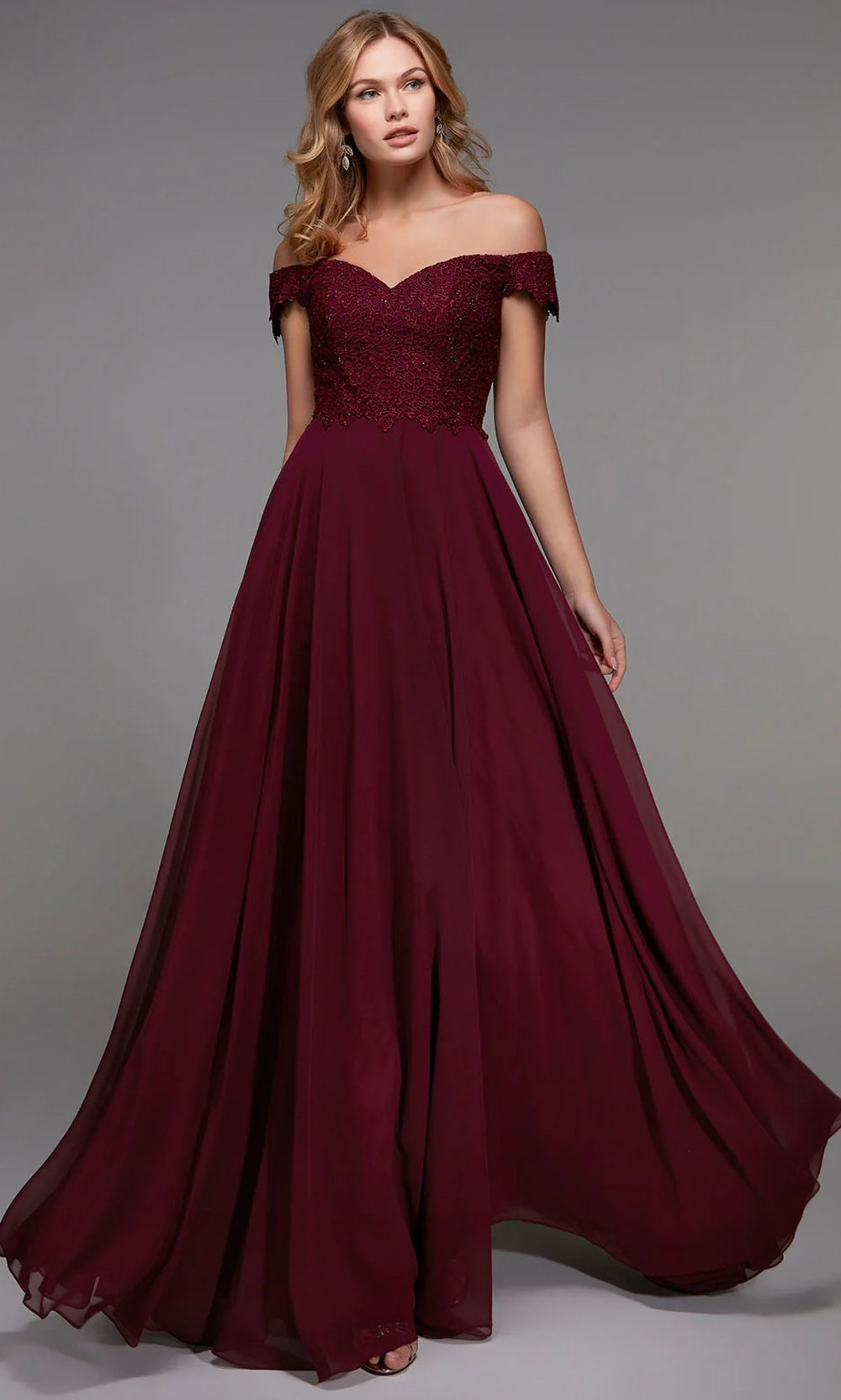Alyce Paris 27510 - Long Chiffon/Lace A-Line Dress