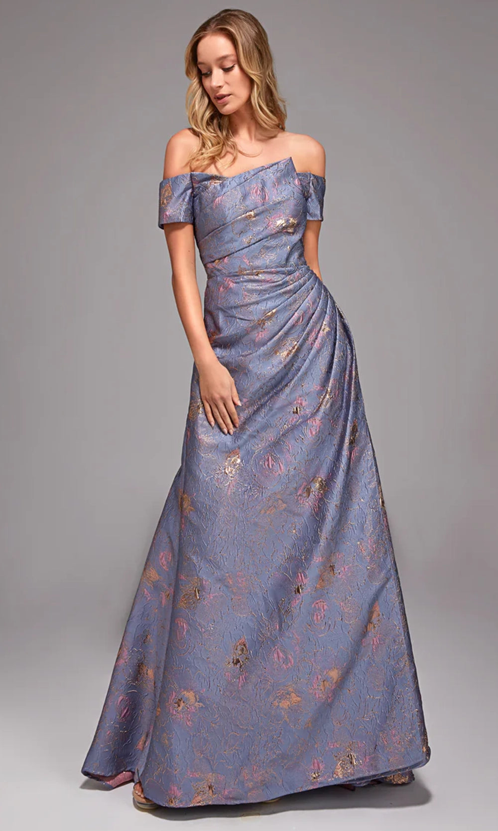 jacquard a line dress Back Bow Floral Jacquard A-Line Dress