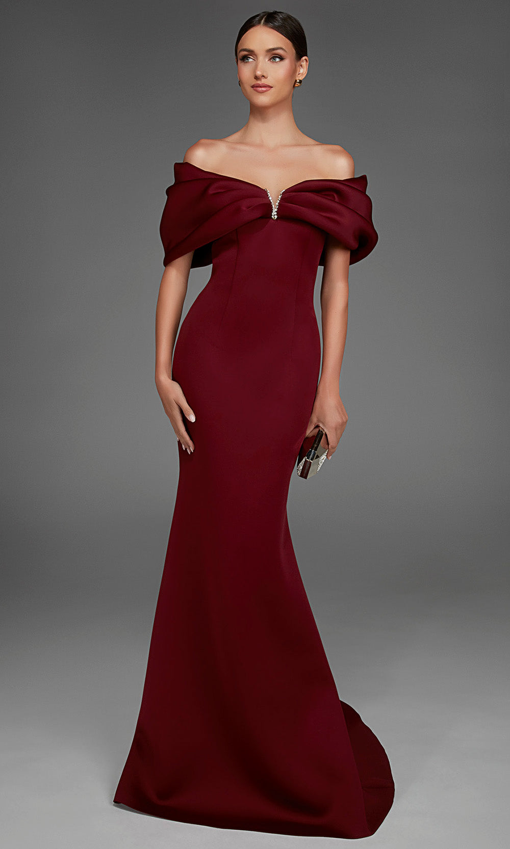 scuba mermaid dress Jovani 39739 Off The Shoulder Scuba Mother of the Bride Dress
