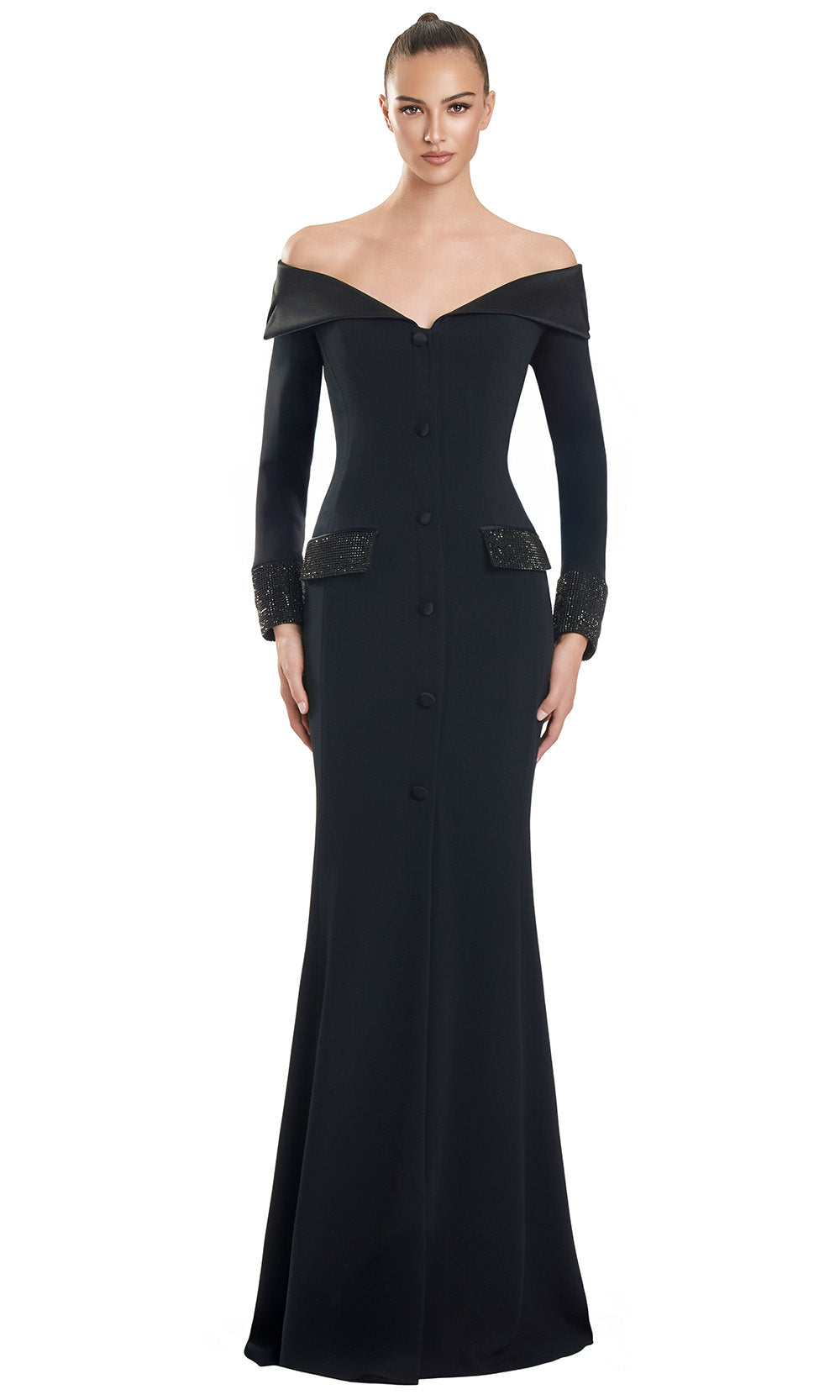 Alexander by Daymor 3149F25 Fitted Long Formal Evening Dress - Black / 18 Alexander by Daymor 3149F25 Fitted Long Formal Evening Dress - Black / 18
