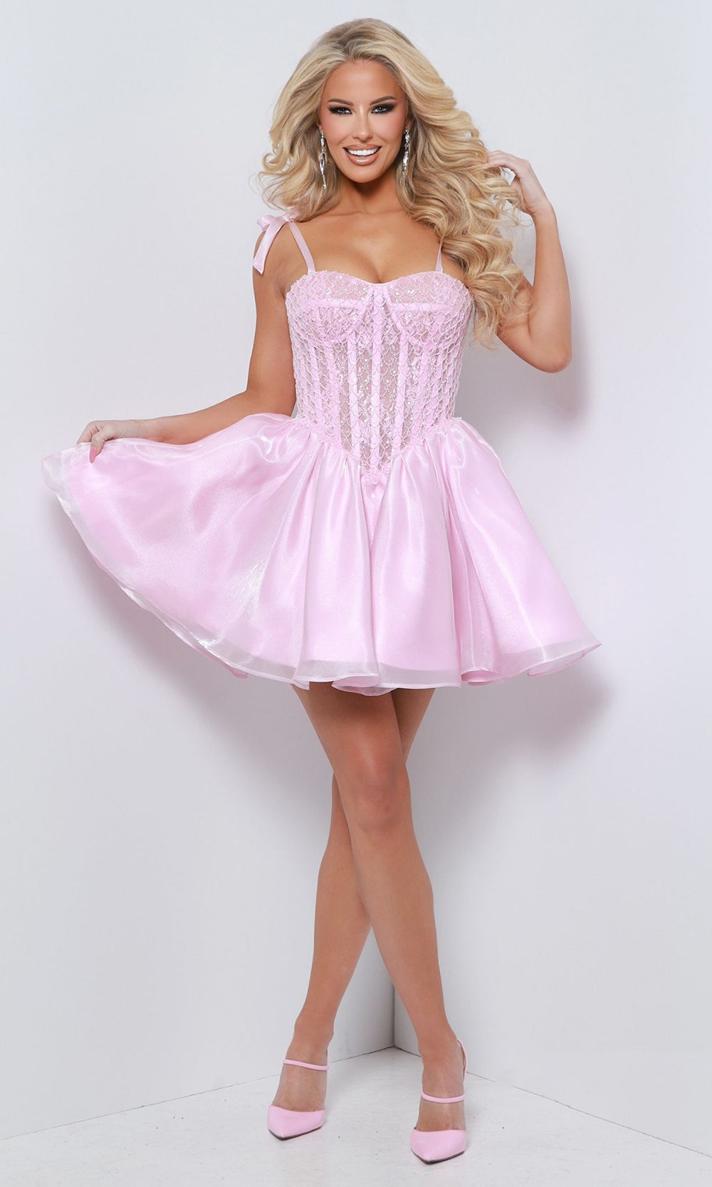 Johnathan Kayne 3155 - Beaded Embroidered Corset Mini Dress Johnathan Kayne 3155 - Beaded Embroidered Corset Mini Dress