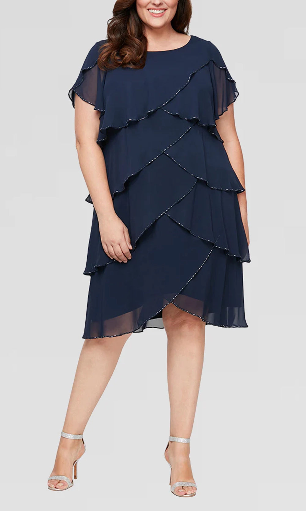 sl fashions tiered dress S.L. Dresses (SLNY) 9172203 510 height Sl Fashions Beaded Tiered Shift