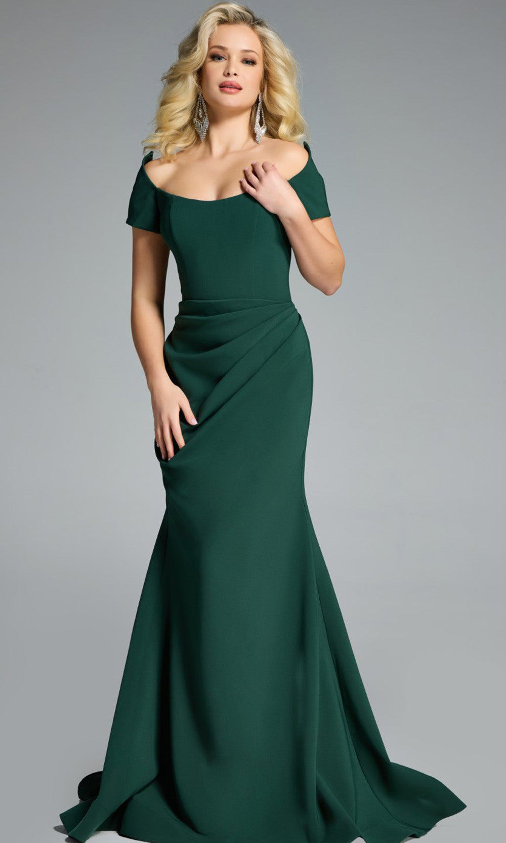 jovani green off the shoulder dress Green Off The Shoulder Ball Gown 38606