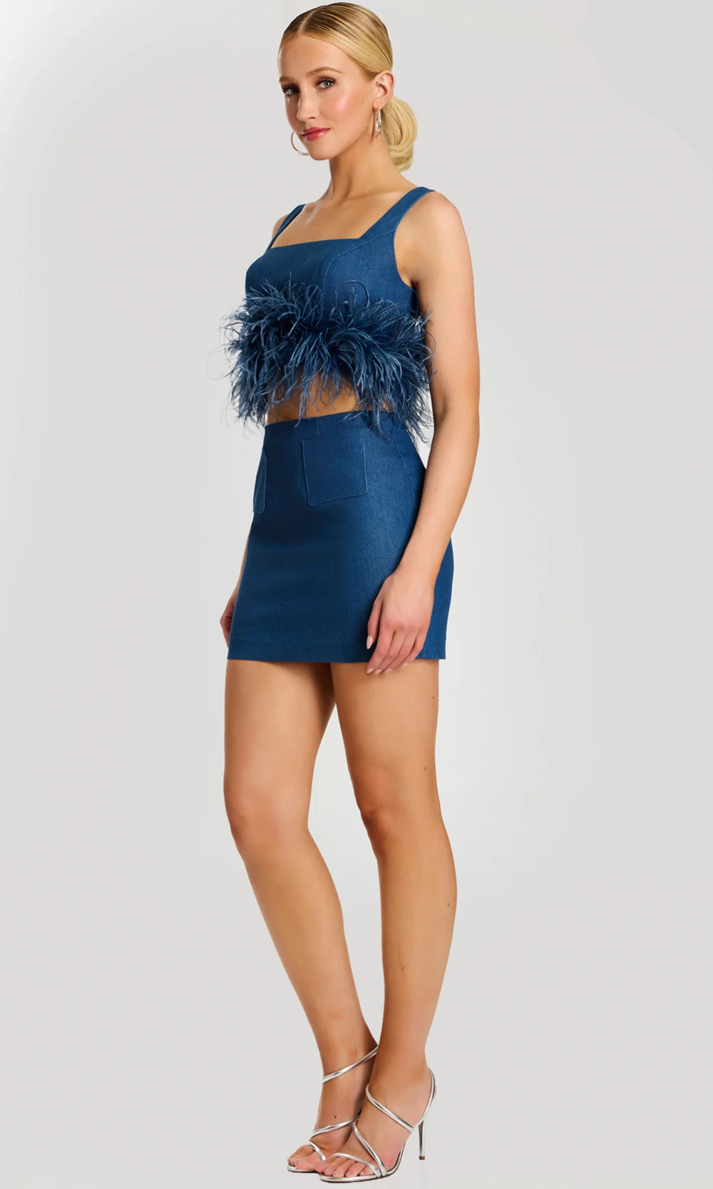 Jovani 45974 - Short Denim Sheath Dress