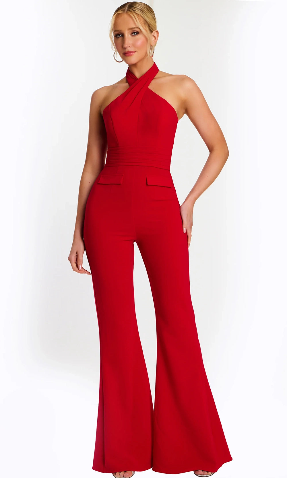 Jovani 48809 - Long Stretch Crepe Jumpsuit