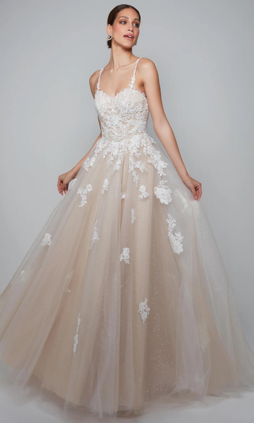 alyce designs wedding dresses Alyce Paris 5090 A-line Wedding Dress with Lace Appliques