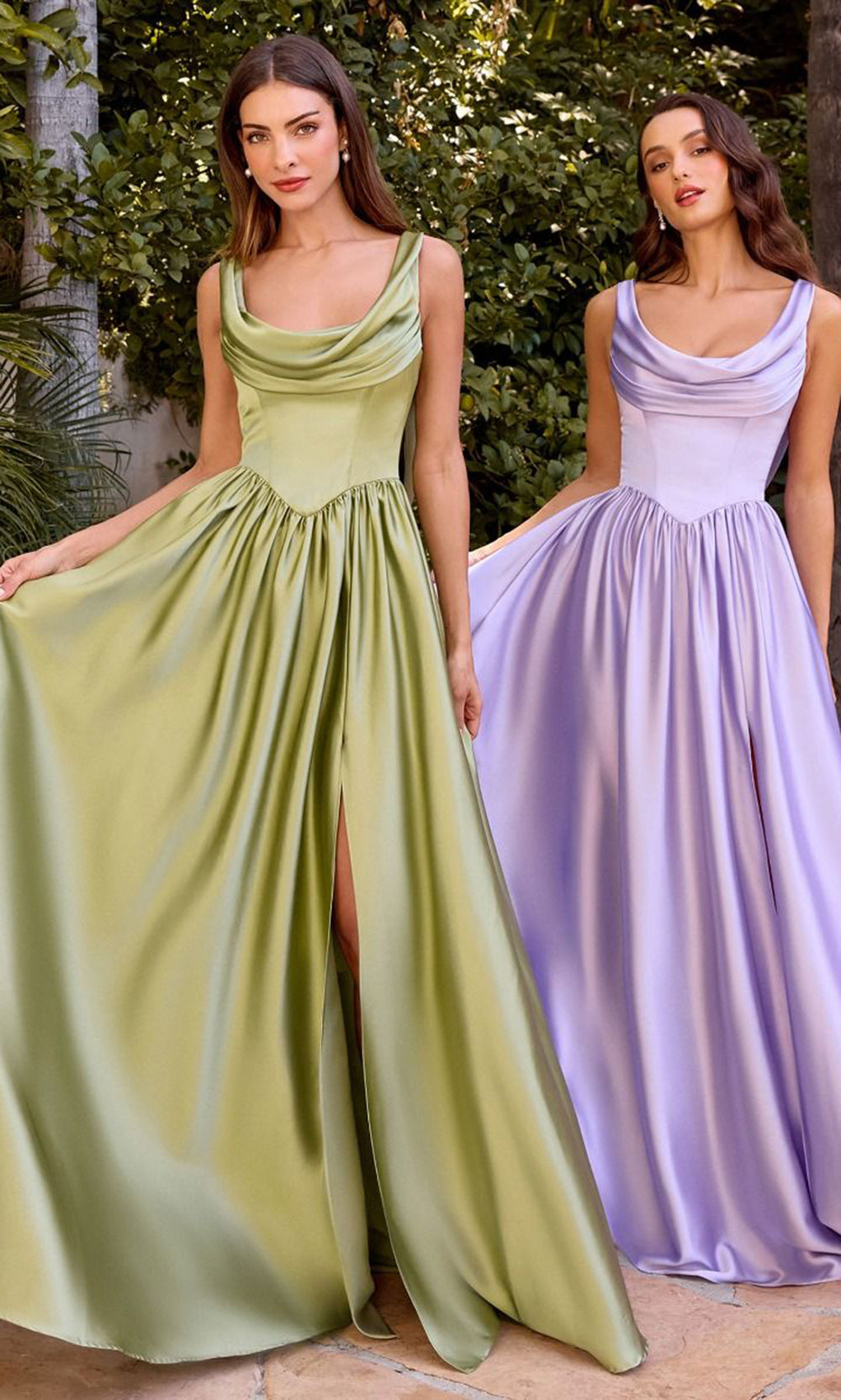 Ladivine 7446 Elegant A-Line Formal Satin Ballgown Mauve / 6