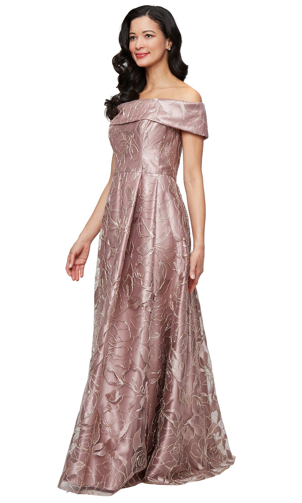 Alex Evenings 81171862 - Straight Across Embroidered Ballgown Alex Evenings 81171862 - Straight Across Embroidered Ballgown