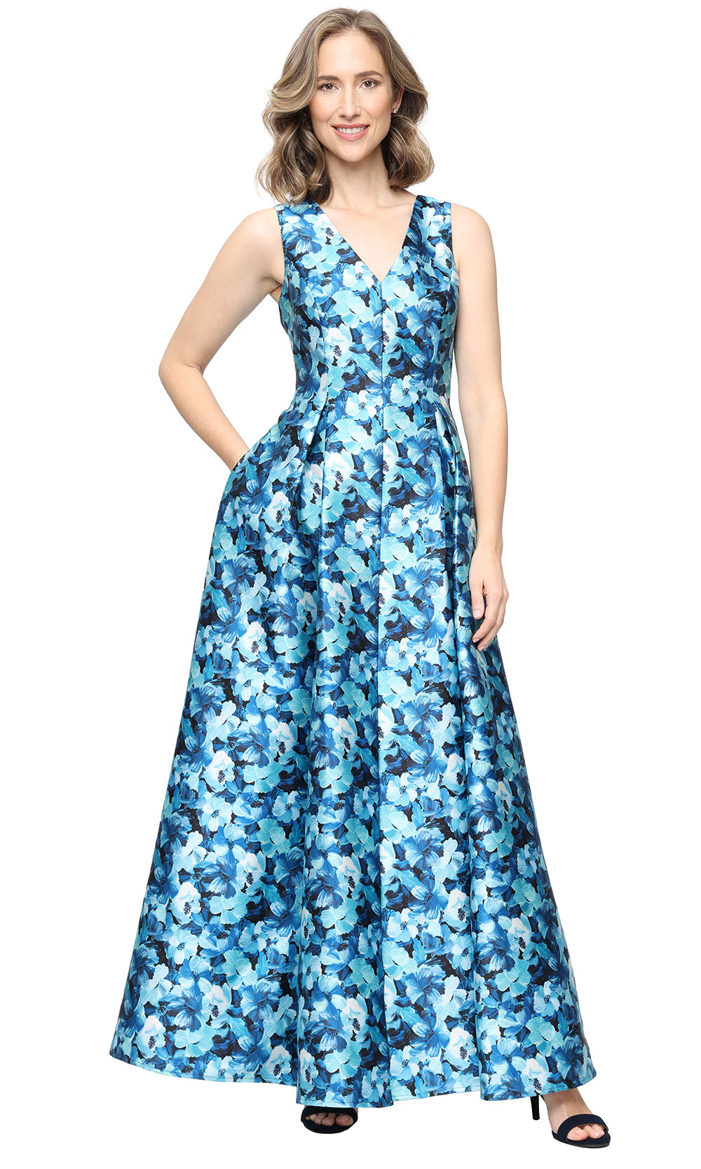 alex evenings floral dress Alex Evenings Women's Long Jacquard Ballgown, Gold, 6