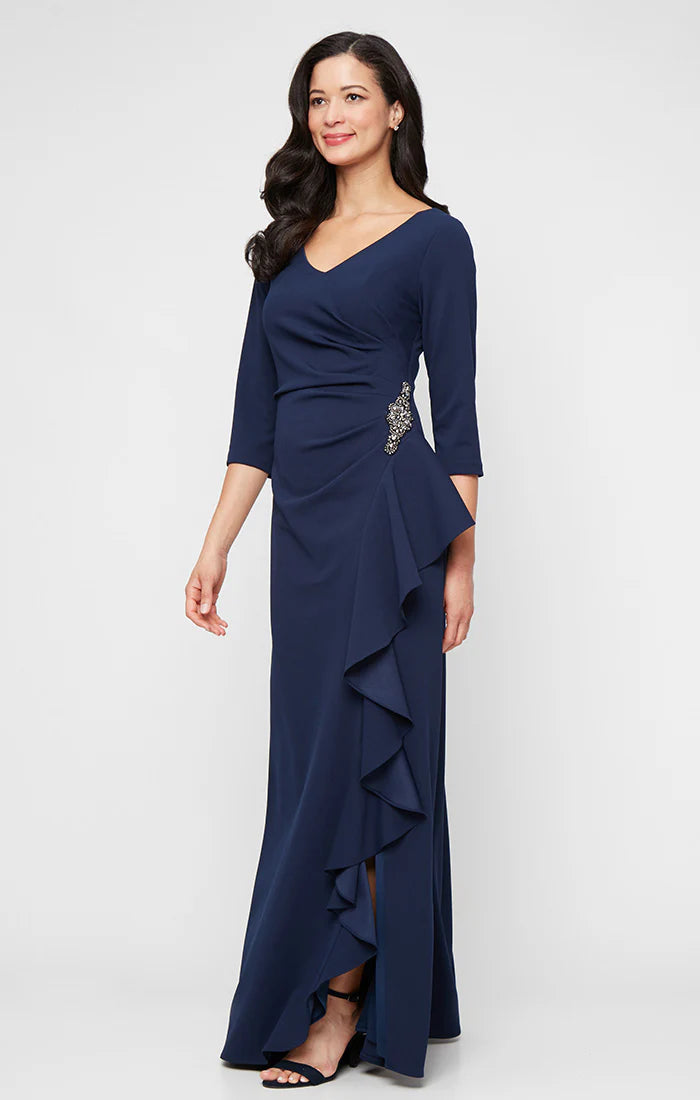 Alex Evenings 8160400 - Ruffle Cascade V-Neck Formal Gown Alex Evenings 8160400 - Ruffle Cascade V-Neck Formal Gown