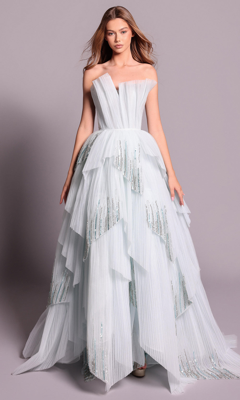 Tarik Ediz 99157 - Strapless Layered Tulle Ballgown Tarik Ediz 99157 - Strapless Layered Tulle Ballgown
