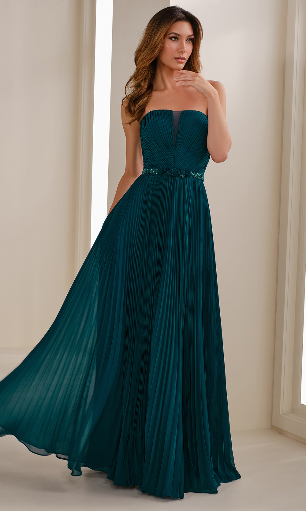 Cameron Blake CB903 - Long Chiffon A-line Dress - Illusion Inset, Strapless, Pleated Bodice, Beaded Waistband, Open Back, Matching Shawl, Separate Spaghetti Straps Couture Candy Cameron Blake CB903 - Long Chiffon A-line Dress - Illusion Inset, Strapless, Pleated Bodice, Beaded Waistband, Open Back, Matching Shawl, Separate Spaghetti Straps Couture Candy