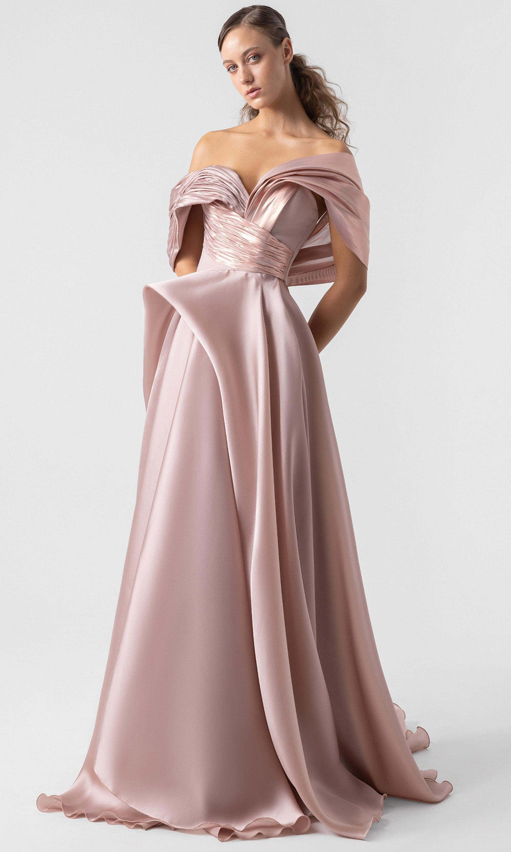MNM Couture G1940 Elegant A-Line Couture Evening Gown Salmon / 6 MNM Couture G1940 Elegant A-Line Couture Evening Gown Salmon / 6