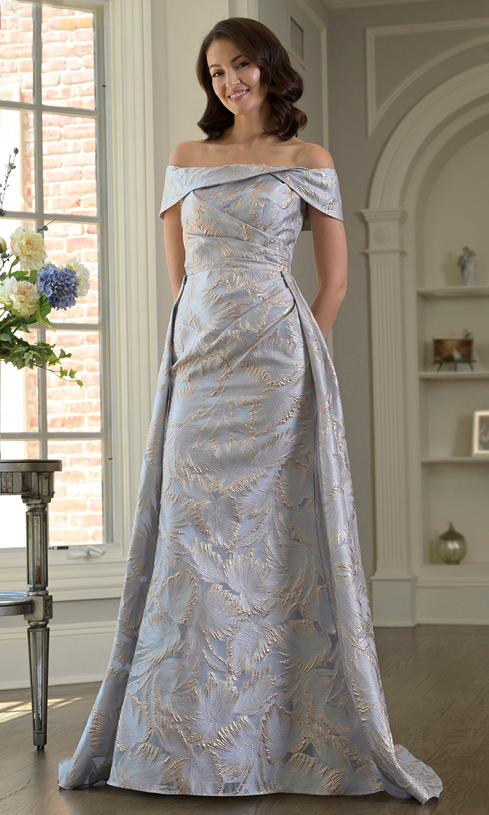 Marsoni by Colors MV1382 - Long Jacquard Sheath/A-line Dress - Cap