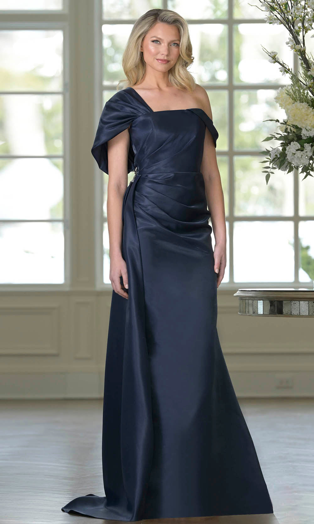 Marsoni by Colors MV1405 - Long Dupioni Sheath Dress