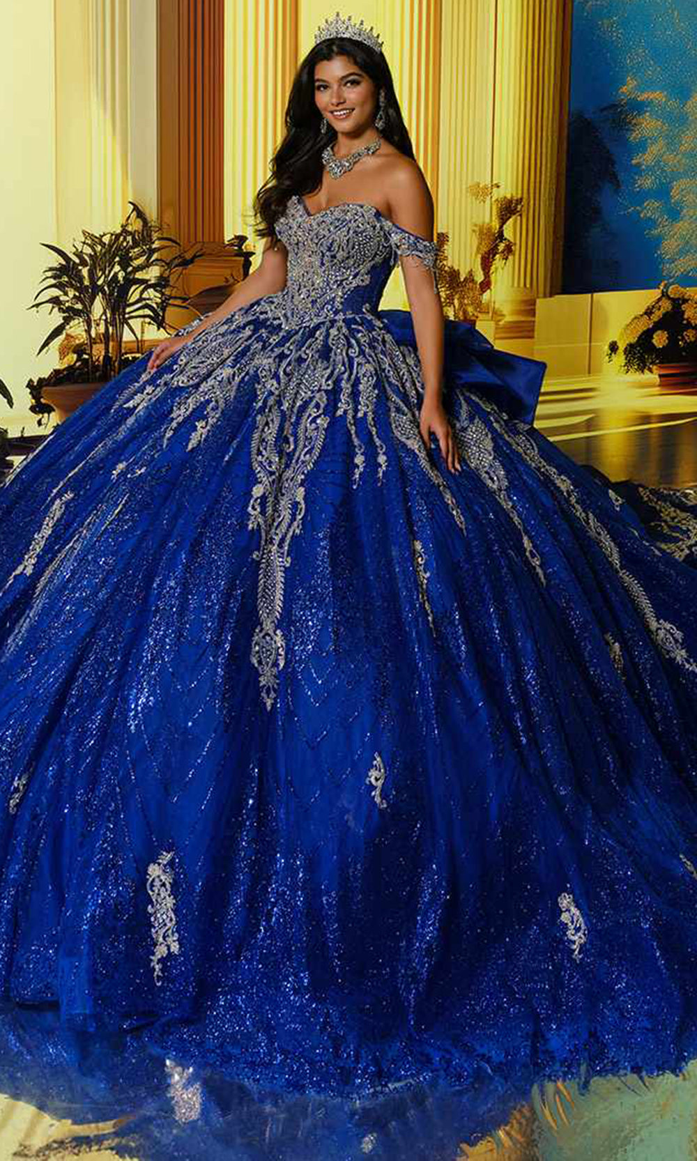 Princesa by Ariana Vara PR30224 - Long Cracked Ice, Metallic Lace Applique, Sequin, Stone Accents, Beading & Crinoline Ballgown Dress - Detachable Princesa by Ariana Vara PR30224 - Long Cracked Ice, Metallic Lace Applique, Sequin, Stone Accents, Beading & Crinoline Ballgown Dress - Detachable