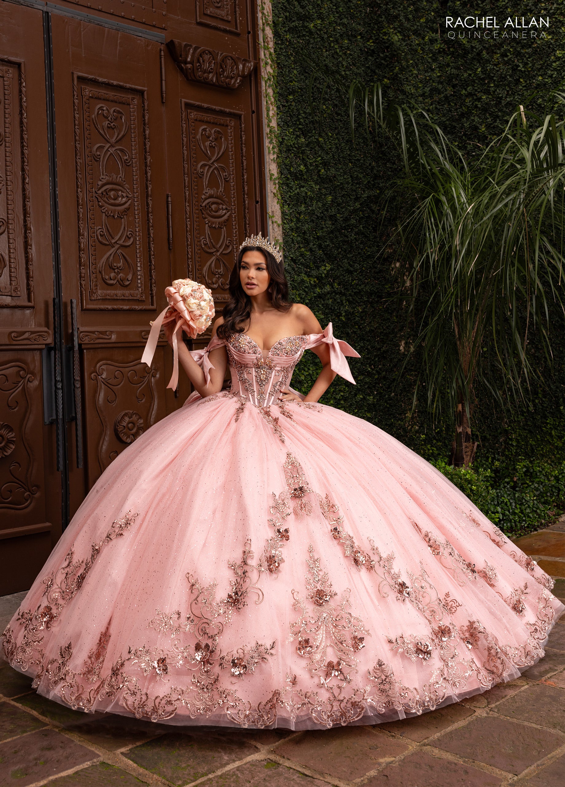 Rachel Allan RQ3155 - Sequin Embroidered Off Shoulder Ballgown Rachel Allan RQ3155 - Sequin Embroidered Off Shoulder Ballgown