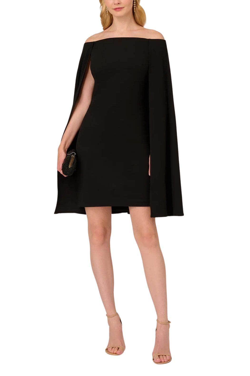 Adrianna Papell AP1D104995 - Off Shoulder Cape Dress Adrianna Papell AP1D104995 - Off Shoulder Cape Dress