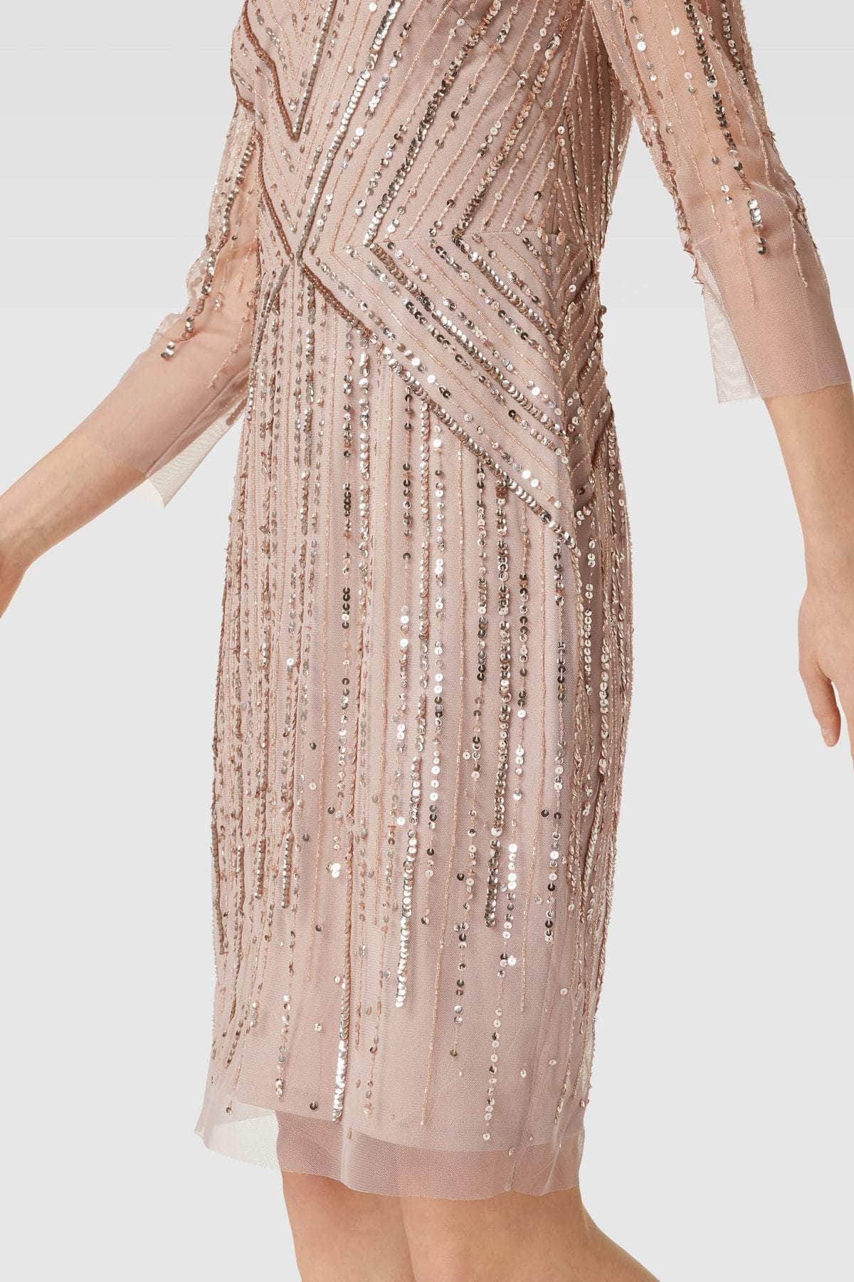 Adrianna Papell AP1E209226 - Sequin Quarter Sleeve Cocktail Dress Couture Candy Adrianna Papell AP1E209226 - Sequin Quarter Sleeve Cocktail Dress Couture Candy