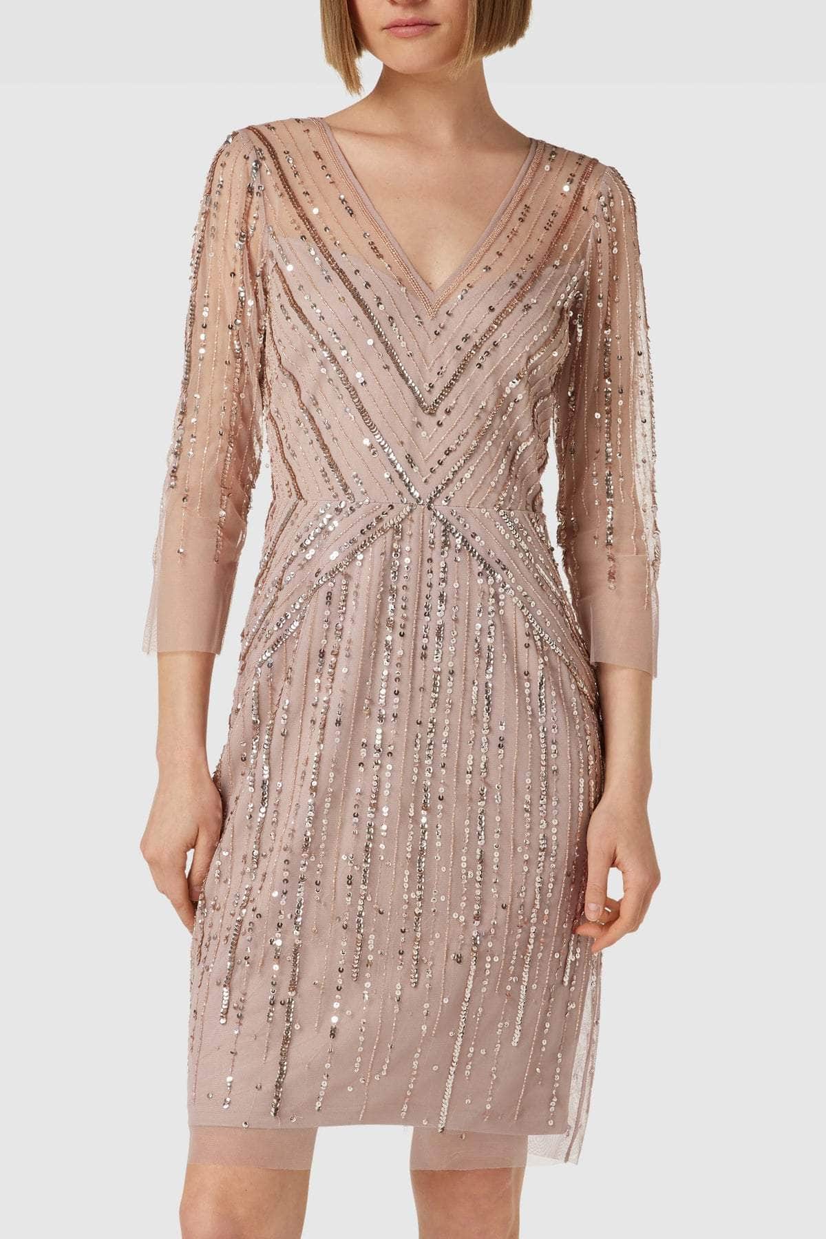 Sequin Lace Sheath Dress Adrianna Papell Adrianna Papell AP1E209226 Sequin Lace Sheath Dress Adrianna Papell Adrianna Papell AP1E209226