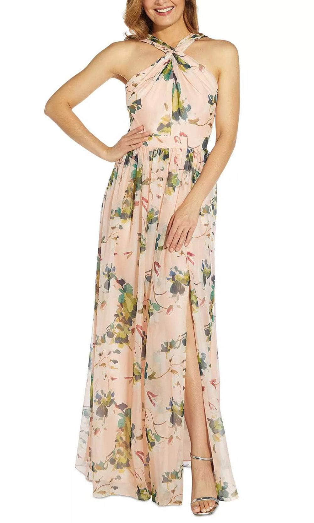 Adrianna Papell AP1E209750 - Halter Sleeveless Long Dress Adrianna Papell AP1E209750 - Halter Sleeveless Long Dress