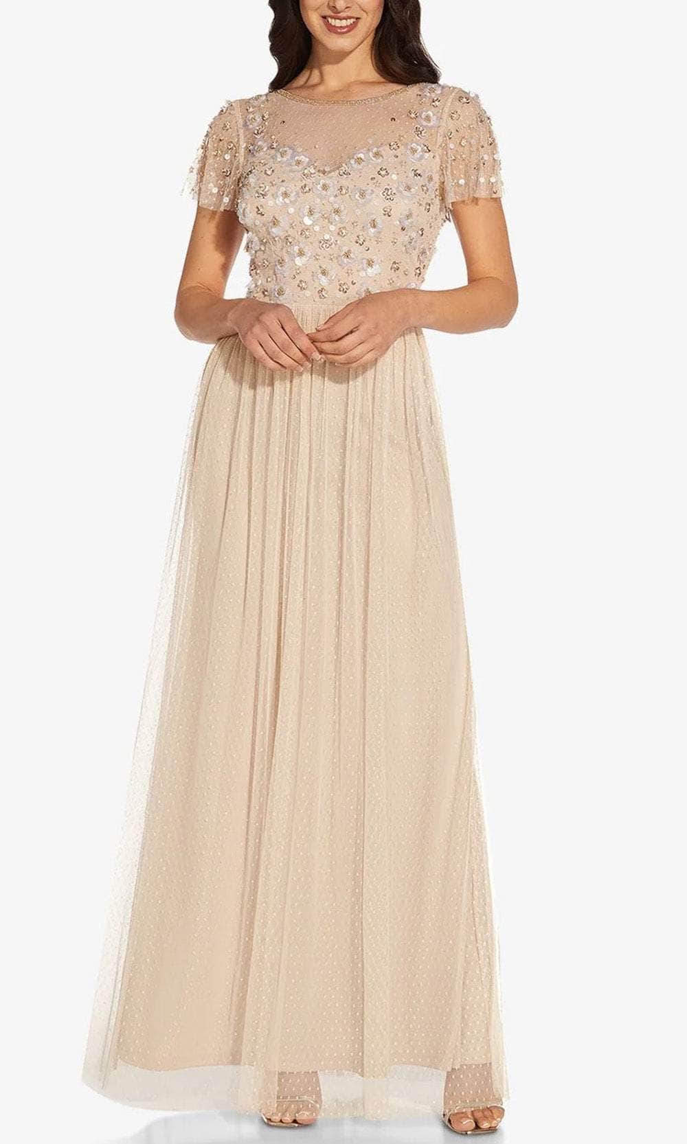 Adrianna Papell AP1E209769 - Illusion Bateau Floral Formal Gown Couture Candy Adrianna Papell AP1E209769 - Illusion Bateau Floral Formal Gown Couture Candy