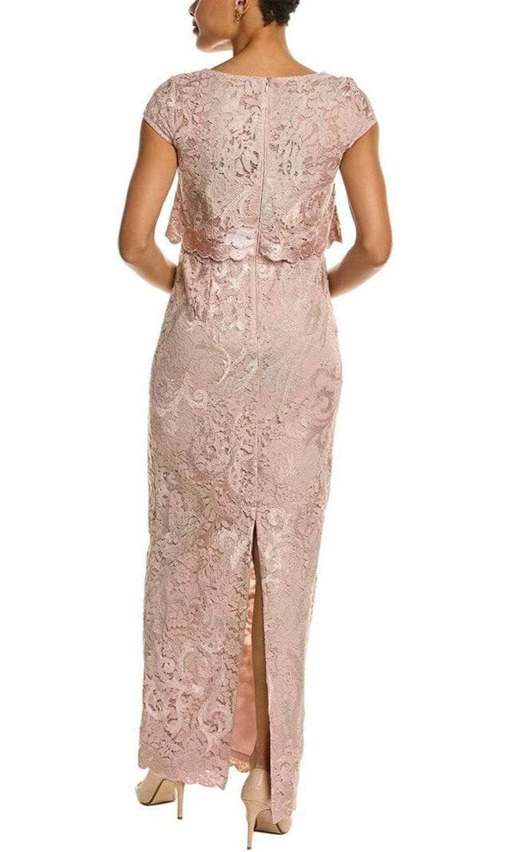 Adrianna Papell AP1E209930 - Lace Cap Sleeve Long Dress Adrianna Papell AP1E209930 - Lace Cap Sleeve Long Dress
