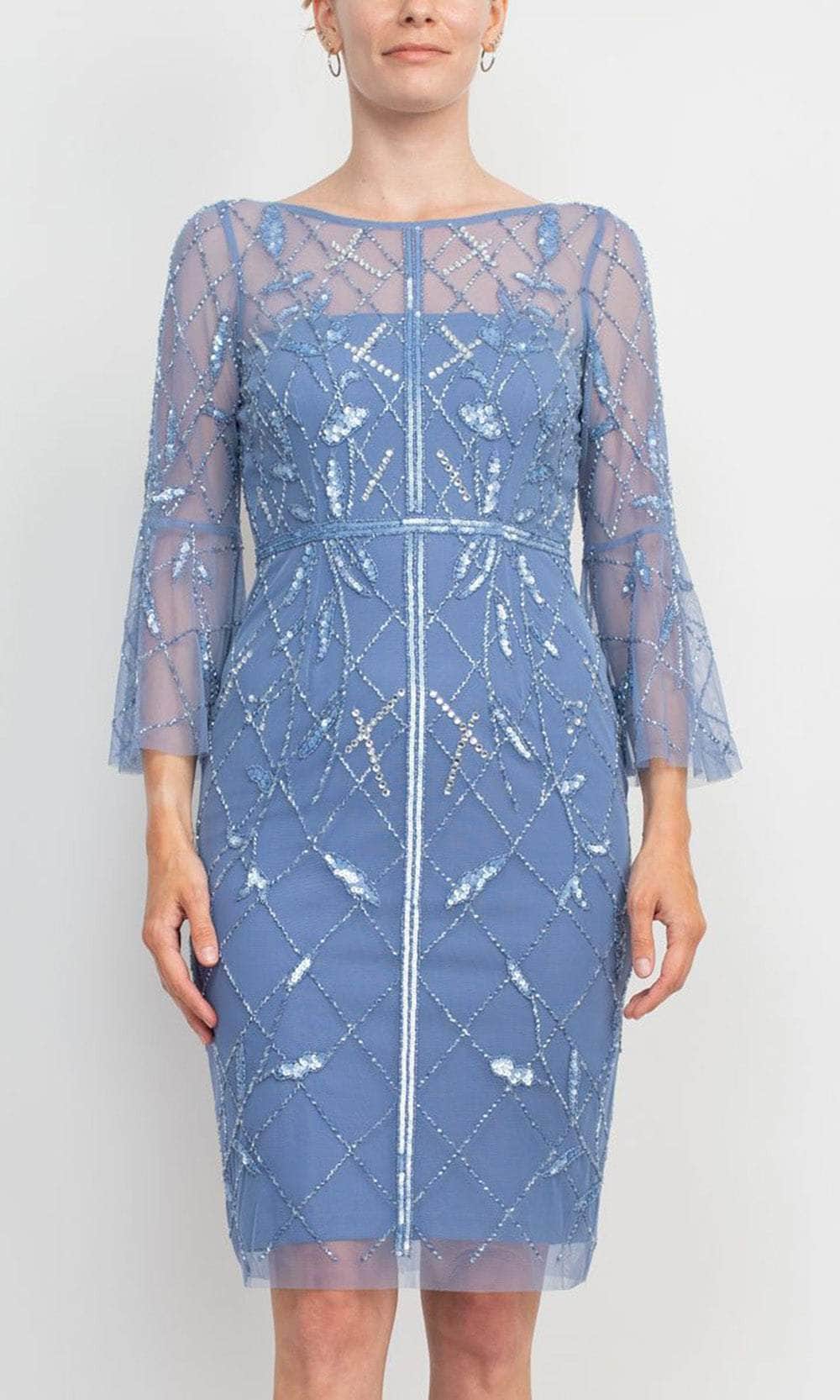 Adrianna Papell AP1E210499 - Flutter Sleeves Beaded Mesh Dress Couture Candy Adrianna Papell AP1E210499 - Flutter Sleeves Beaded Mesh Dress Couture Candy