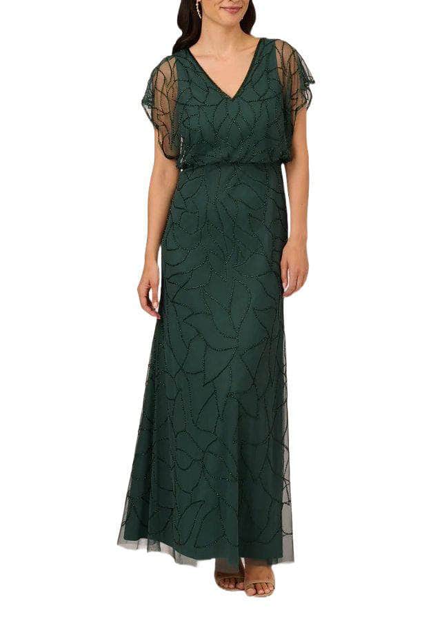 Adrianna Papell AP1E210622 P - V-Neck Blouson Bodice Evening Dress Adrianna Papell AP1E210622 P - V-Neck Blouson Bodice Evening Dress