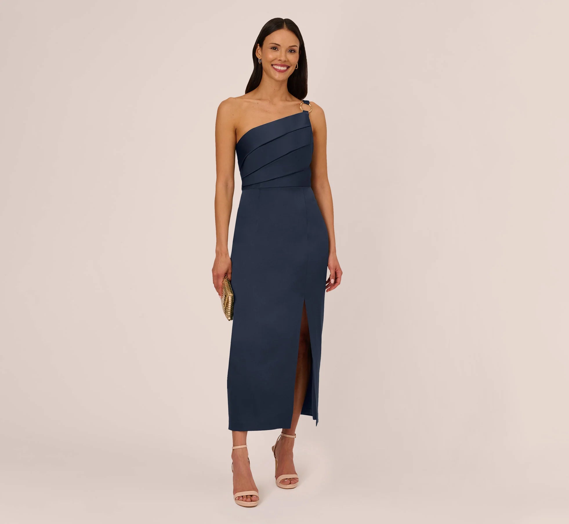 Adrianna Papell AP1E210669 - Pleated One Shoulder Dress Couture Candy Adrianna Papell AP1E210669 - Pleated One Shoulder Dress Couture Candy