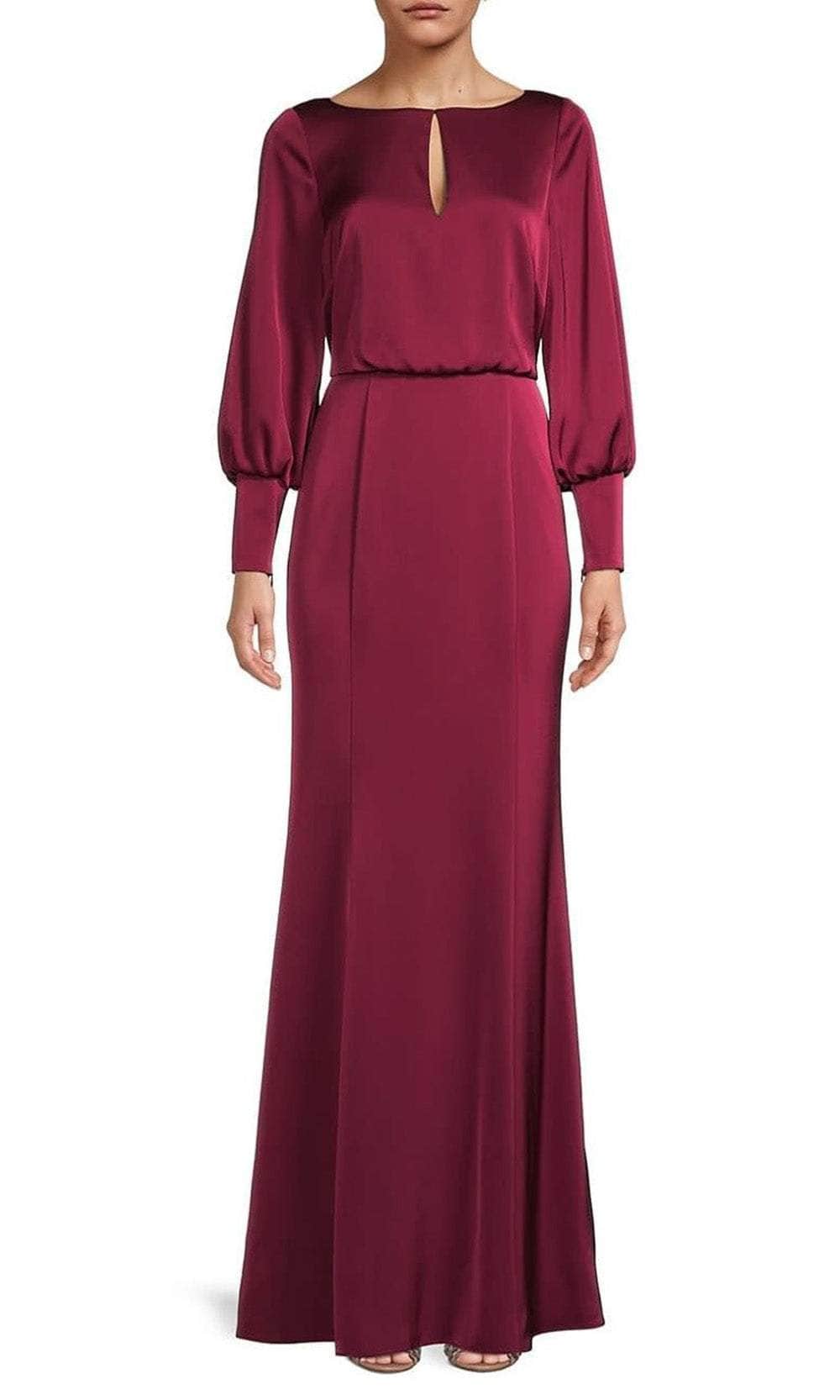Aidan Mattox MD1E207413 - Long Sleeve Blouson Satin Dress Aidan Mattox MD1E207413 - Long Sleeve Blouson Satin Dress