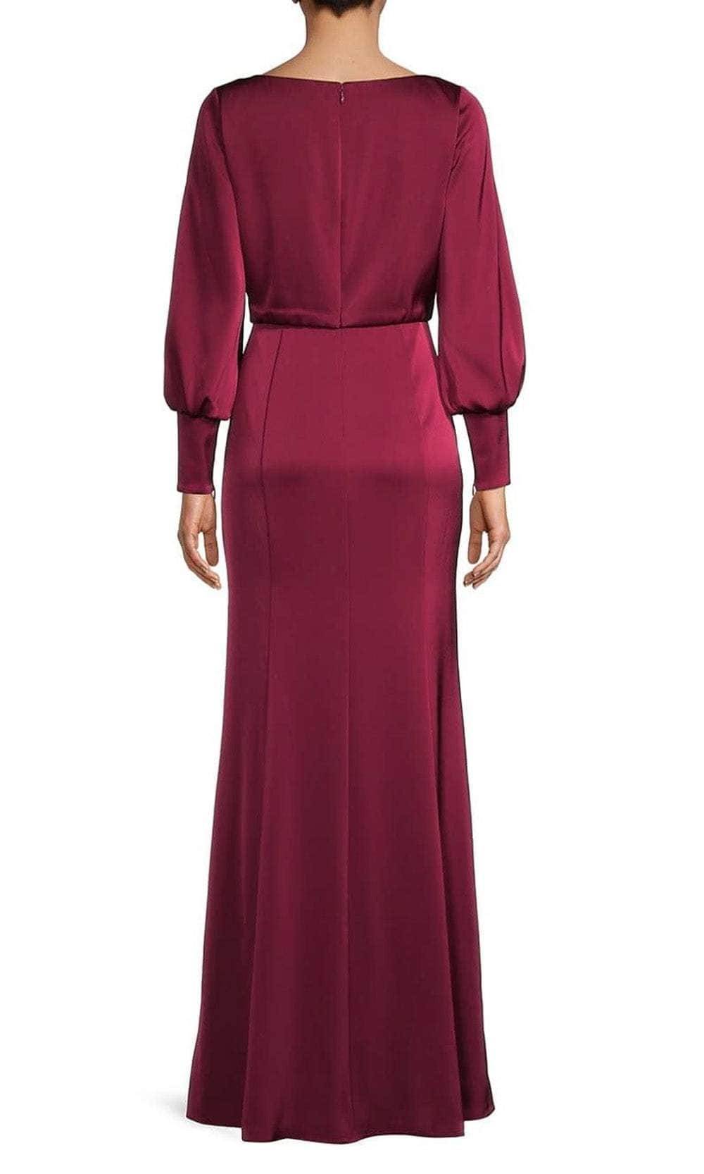Aidan Mattox MD1E207413 - Long Sleeve Blouson Satin Dress Aidan Mattox MD1E207413 - Long Sleeve Blouson Satin Dress