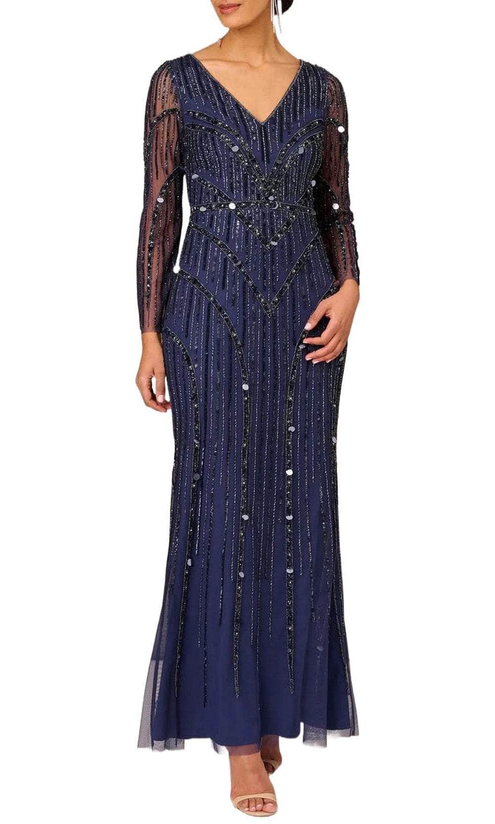 Aidan Mattox MD1E207928 - Illusion Long Sleeve Evening Gown Couture Candy Aidan Mattox MD1E207928 - Illusion Long Sleeve Evening Gown Couture Candy