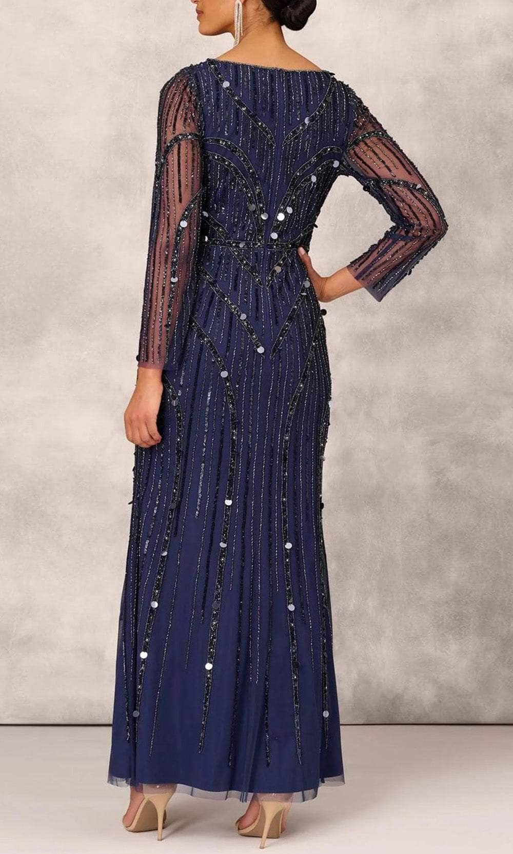 Aidan Mattox MD1E207928 - Illusion Long Sleeve Evening Gown Aidan Mattox MD1E207928 - Illusion Long Sleeve Evening Gown