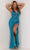 Aleta Couture 1116 - Sequined Halter Backless Evening Gown Special Occasion Dress 000 / Turquoise