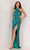Aleta Couture 1215 - Sequined Cut-Out Slit Prom Dress Special Occasion Dress 000 / Teal