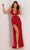 Aleta Couture 1238 - Crisscross Back Sequin Evening Gown Special Occasion Dress 000 / Red