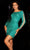 Aleta Couture 250 - Long Sleeve Cutout Cocktail Dress Cocktail Dresses 000 / Jade/Silver