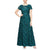 Alex Evenings - 112788 Soutache Lace Sequin Short Sleeve A-Line Gown Mother of the Bride Dresses 6 / Emerald Green