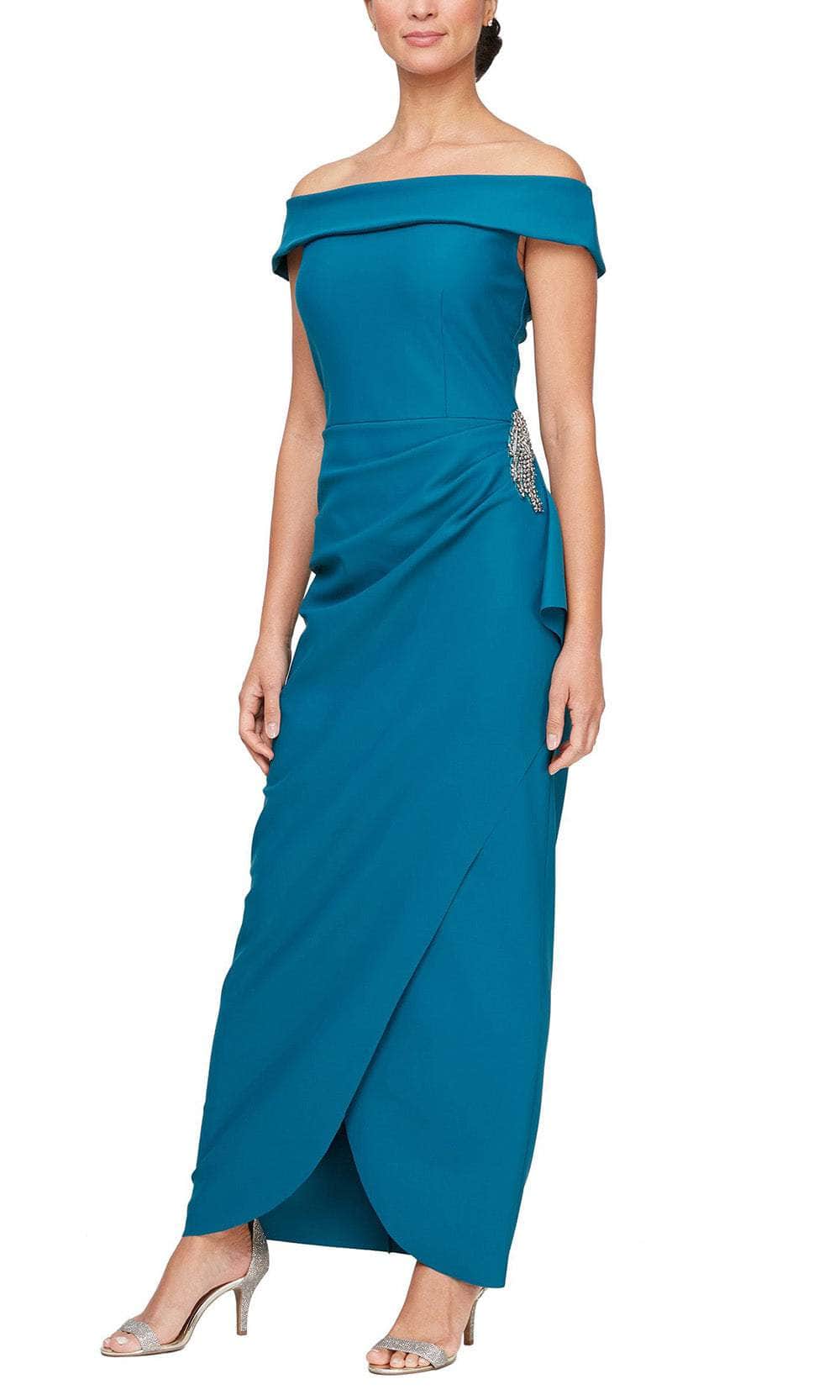 Alex Evenings 134164 - Straight Across Wrap Formal Dress Couture Candy Alex Evenings 134164 - Straight Across Wrap Formal Dress Couture Candy