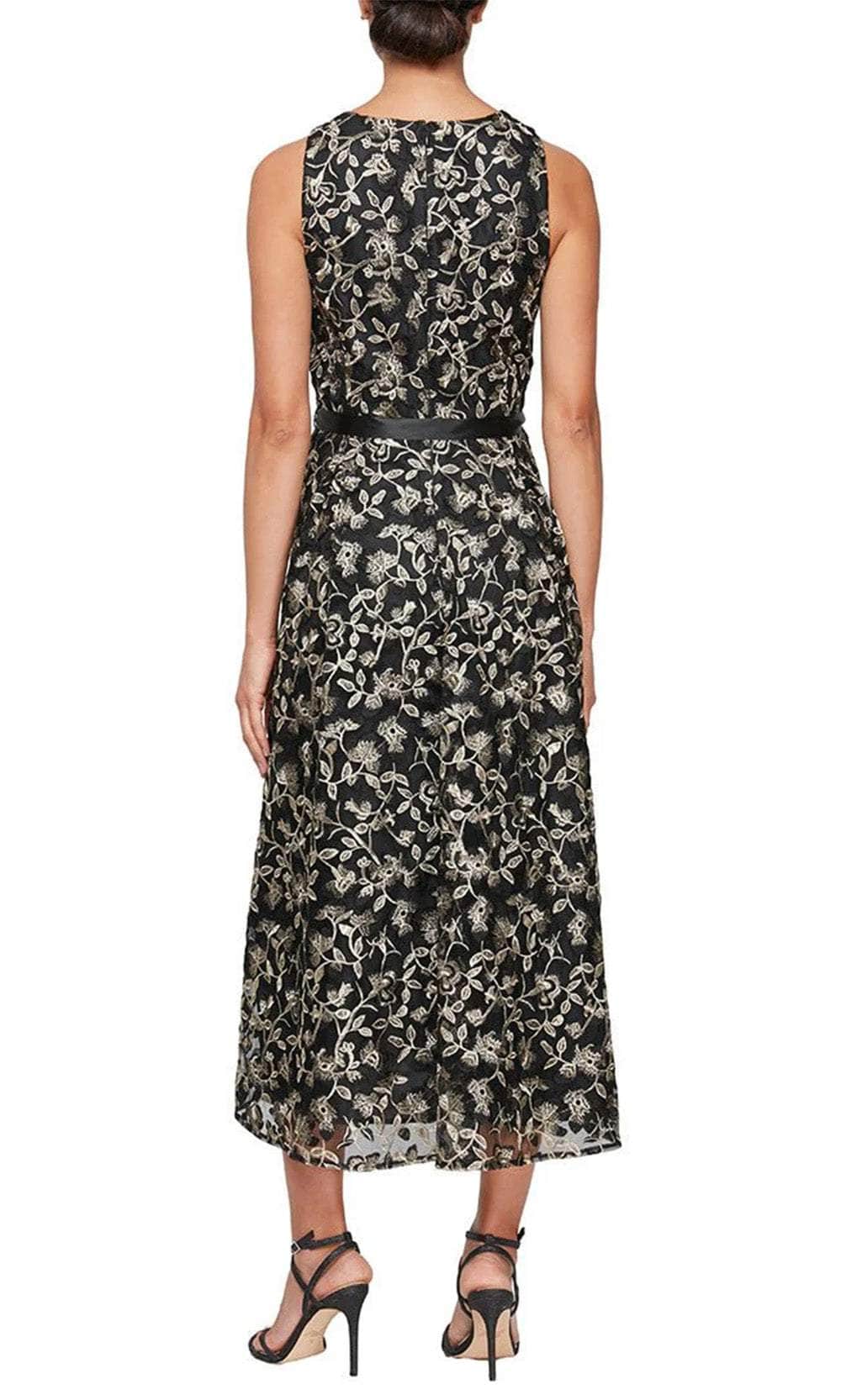 Alex Evenings 51171675 - Sleeveless Floral Embroidered Tea-Length Dress Alex Evenings 51171675 - Sleeveless Floral Embroidered Tea-Length Dress
