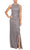 Alex Evenings - 81122434 Laced Draping Long Dress Evening Dresses 2 / Charcoal
