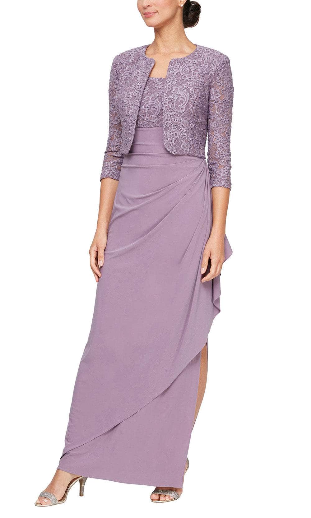 Alex Evenings 81122475 - Embroidered Scoop Formal Dress with Jacket Alex Evenings 81122475 - Embroidered Scoop Formal Dress with Jacket
