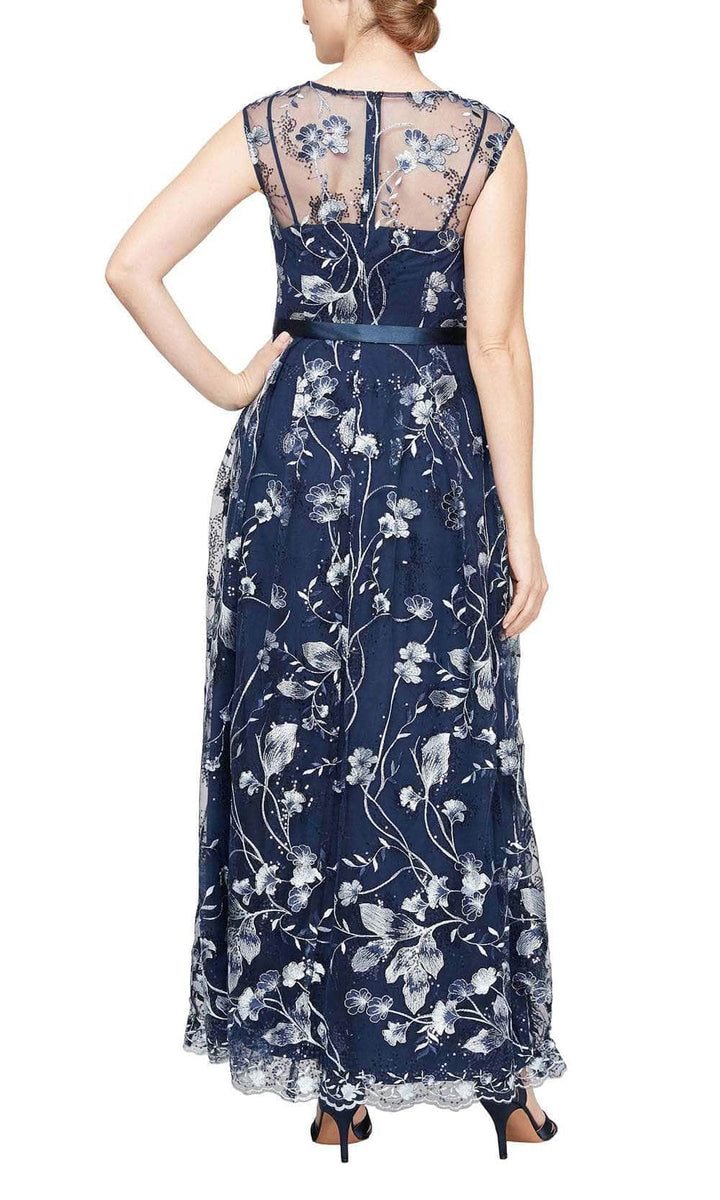 ALEX EVENINGS Illusion Sleeve Wrap Front Maxi Dress main image 1