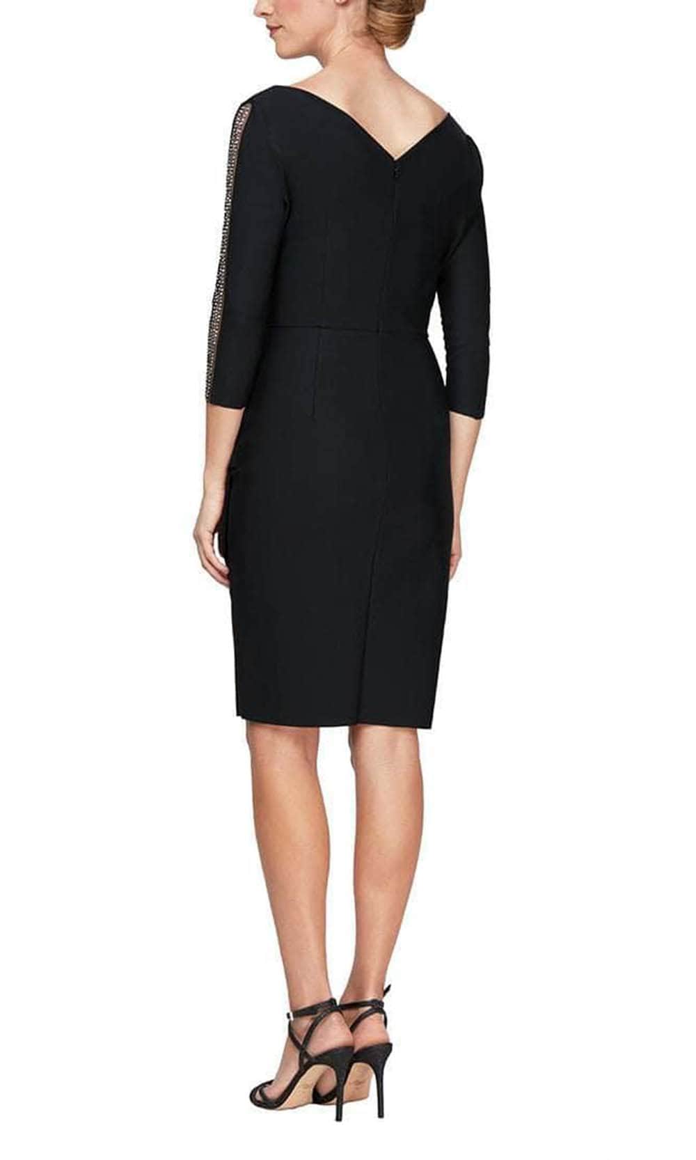Alex Evenings 8134278 - Embellished Illusion Sleeved Dress Alex Evenings 8134278 - Embellished Illusion Sleeved Dress
